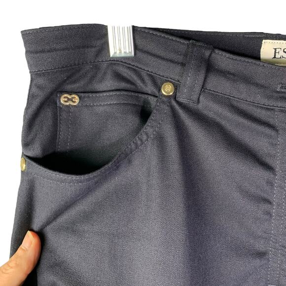 ESCADA Pants Women 10 Black Straight Leg Cotton Jean High-Rise Trouser Stretch - Picture 4 of 7